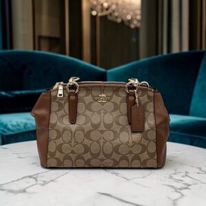 *SOLD* COACH Christie Carryall — Signature Monogram Tan/Khaki